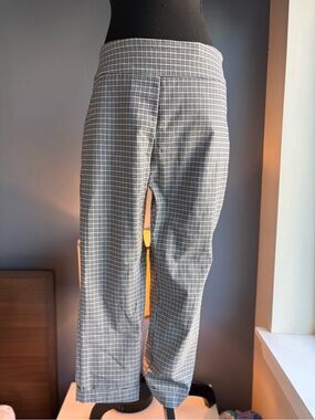 Tribal Black and White Plaid Pull On Ankle Dress Pants